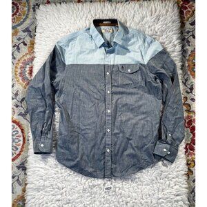 Penguin by Munsingwear Heritage Slim Fit Mens Shirt XXL Blue Color Block Button